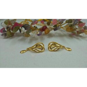 18KT Gold Delicate Press Drop Earrings