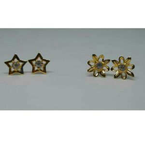 916 gold Delicate fancy ear tops