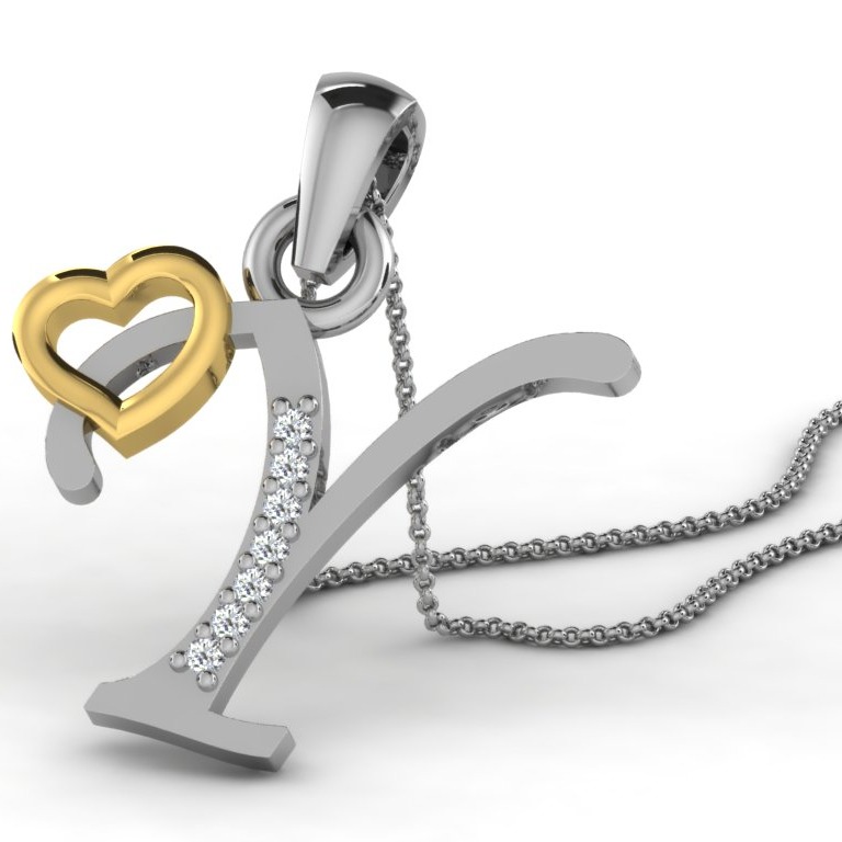 22K Yellow Gold Alphabet Letter Y Designer Pendant