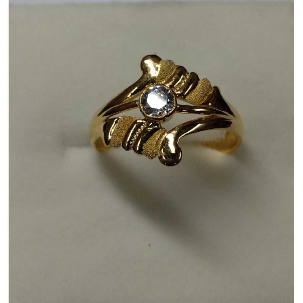 22K / 916 Gold Italian CZ Stone Ring