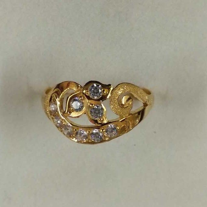 916 Gold Fancy Ladies Casting  CZ Stone Ring