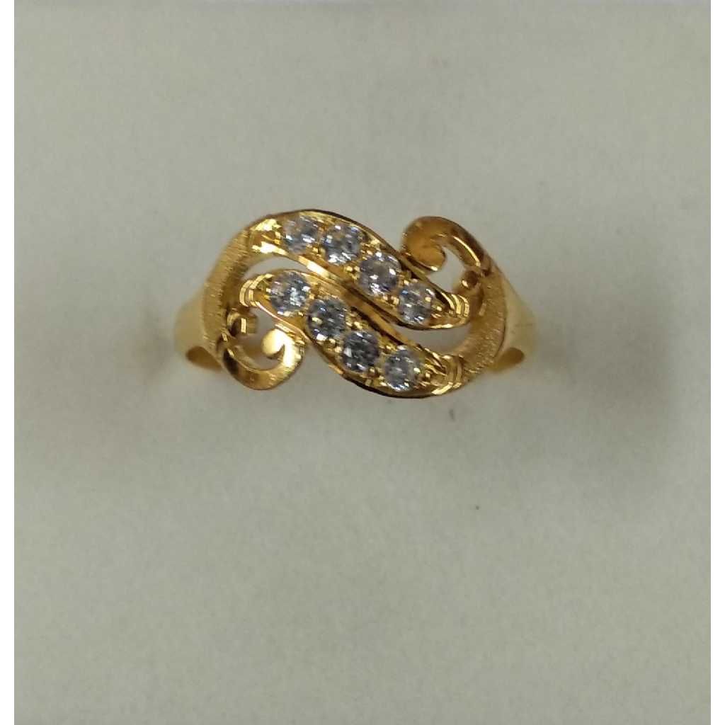 916 Gold Indian Fancy Casting CZ Stone Ring