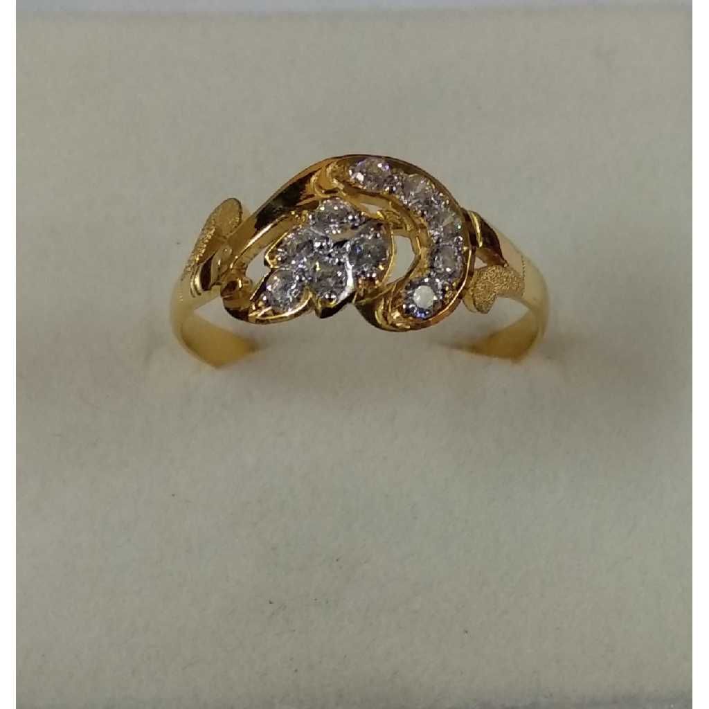 916 Gold Designer Casting CZ Stone Ring