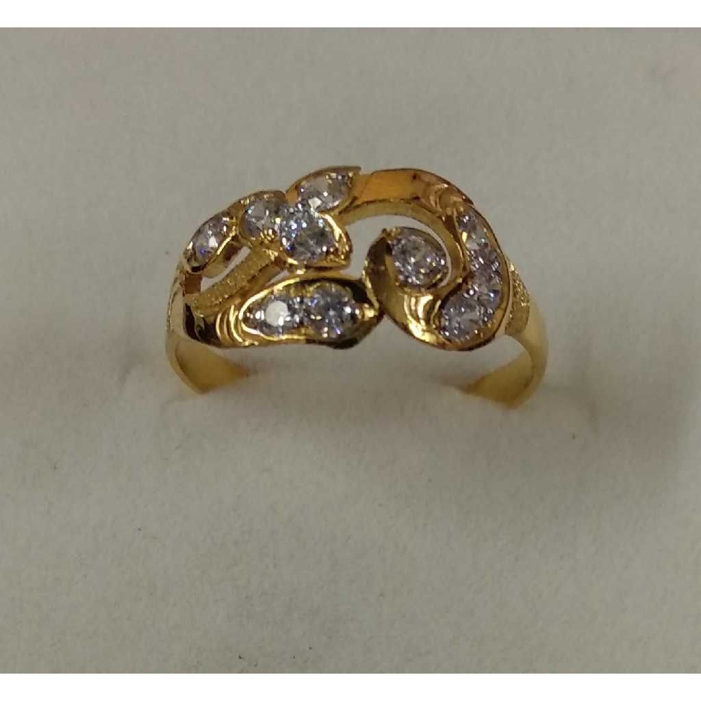 916 Gold Fancy Casting CZ Stone Ring