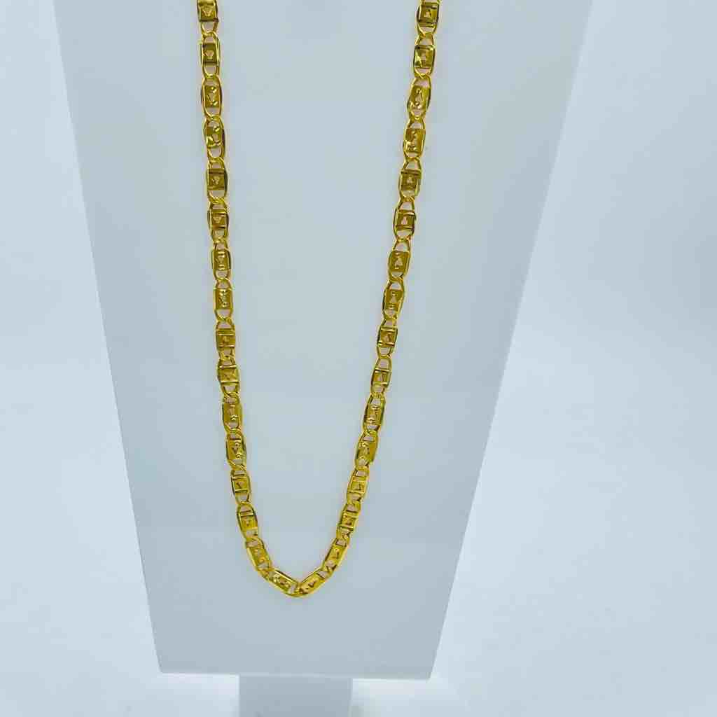 916 Gold Lite Weight Biscuit Design Chain