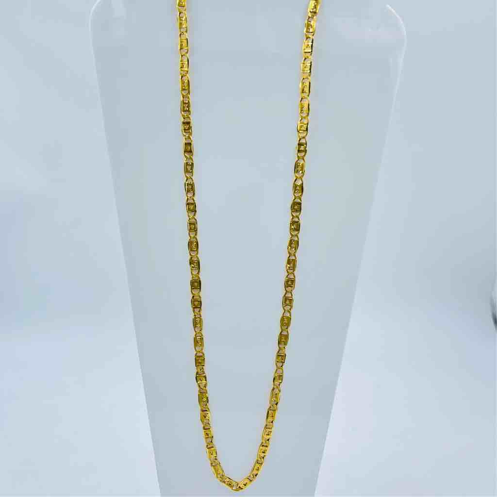 916 Gold Lite Weight Biscuit Design Chain