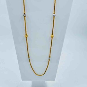 22k Gold Classic  And Rodium Manka Design Chain