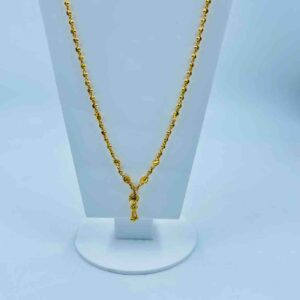 916 Gold Medium Weight Vertical Design Necklace