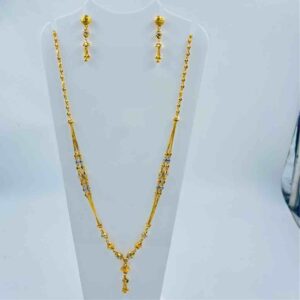 916 gold necklace with earrings classic design