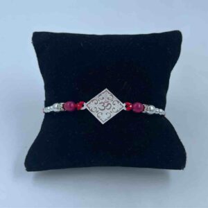 999 Silver Om Name Design Pendant Rakhi