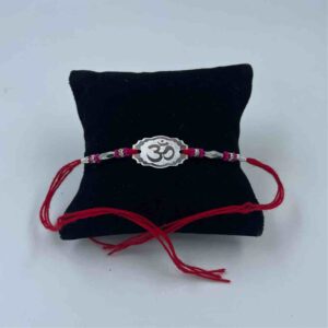 999 Silver Om  Name Design Pendant Rakhi