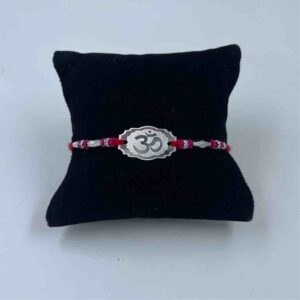 999 Silver Om  Name Design Pendant Rakhi