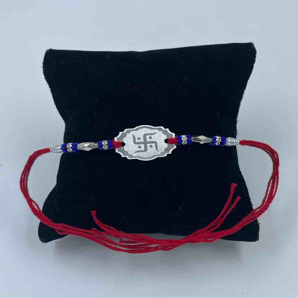 999 Silver Sakhiya Design Pendant Rakhi
