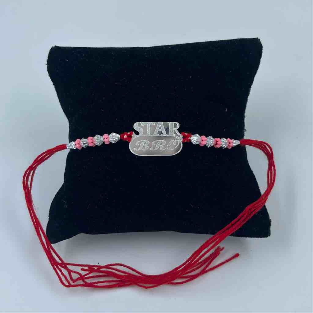 999 Silver Star Bro Design Pendant Rakhi