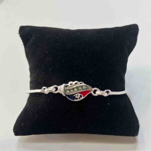 Silver Om ? Ganapti Design Fancy rakhi