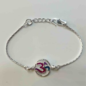Silver ? Om Design Pendant Rakhi