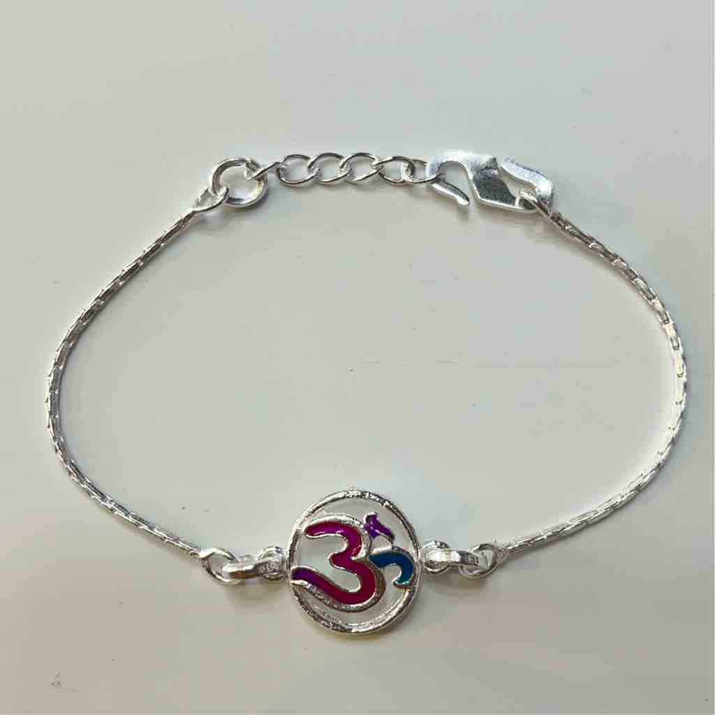 Silver ? Om Design Pendant Rakhi