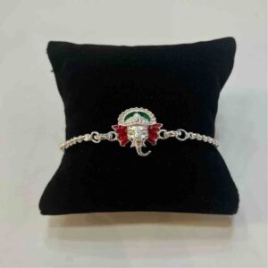 Silver Ganpati Pendant Design Rakhi