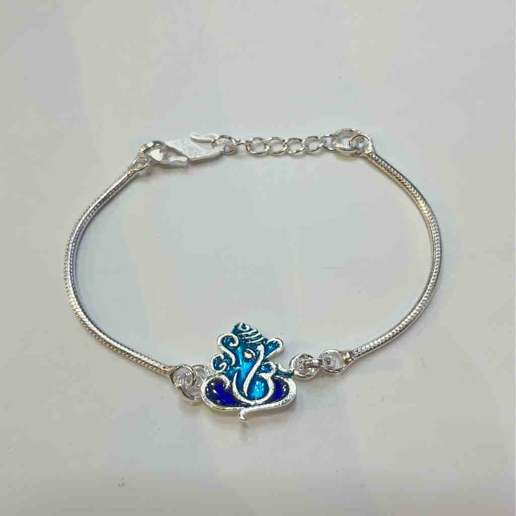 Silver Ganesh Ji Design Pendant Rakhi