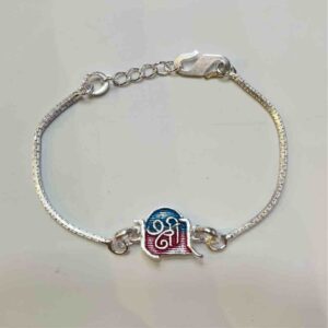 Silver Shree Name Pendant Design Rakhi