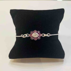 Silver Flower Design ????????? Pendant Rakhi