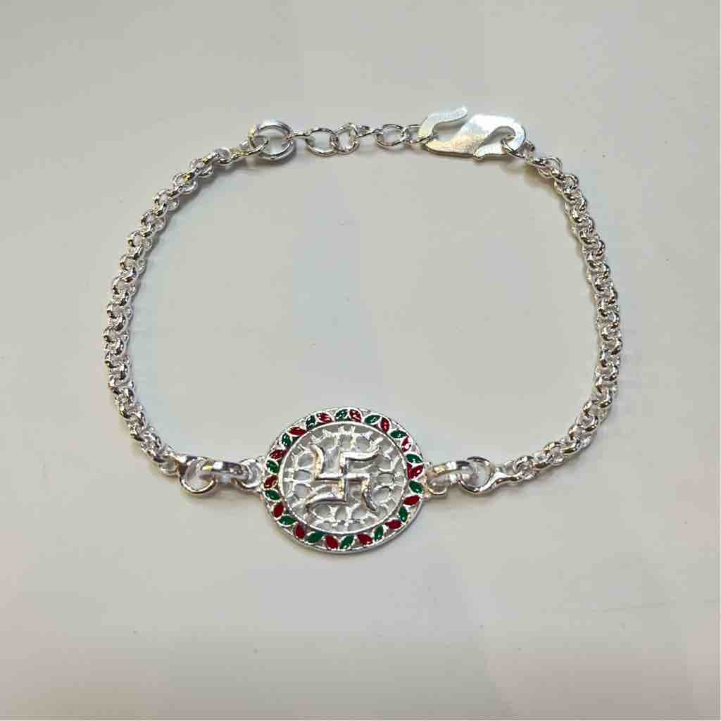 Silver ???????? (Sakhiya) Pendant Design Rakhi