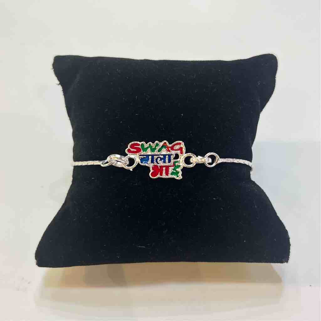 Silver Swag ???? ??? (Colourful) Design Rakhi