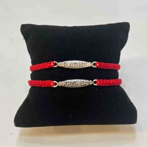 925 silver radhe krishna(???? ??????)name design couple rakhi