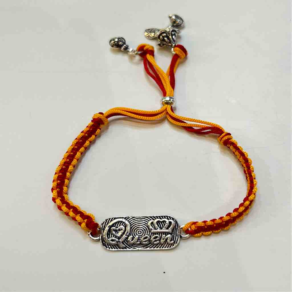 925 Silver Queen Name Design Bhabhi Rakhi