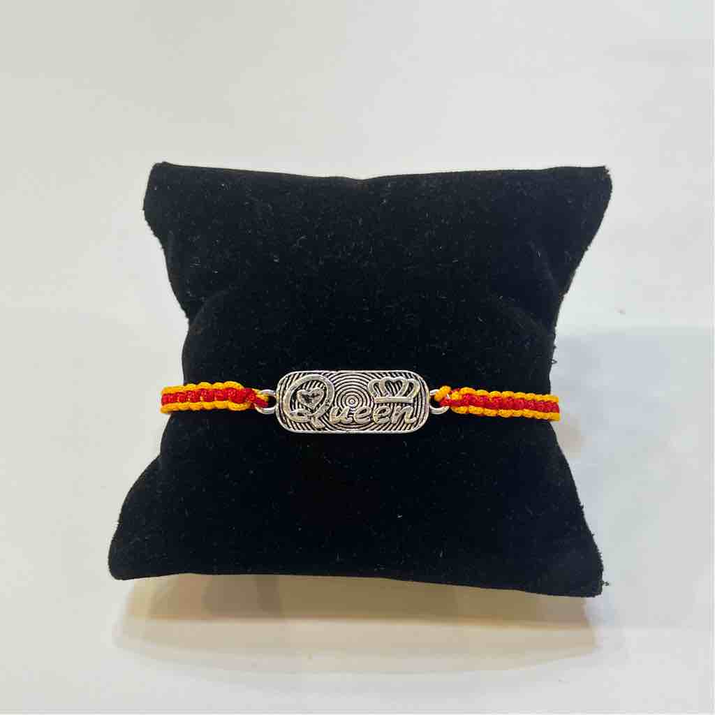 925 Silver Queen Name Design Bhabhi Rakhi