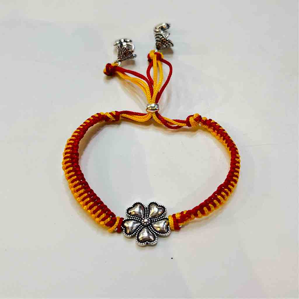 925 Silver Flower Design Bhabhi Rakhi