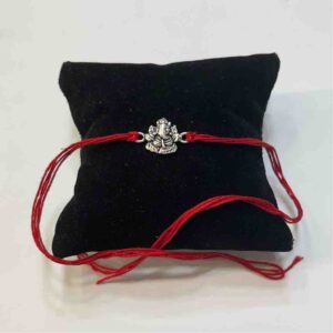 925 silver ganeshji design rakhi