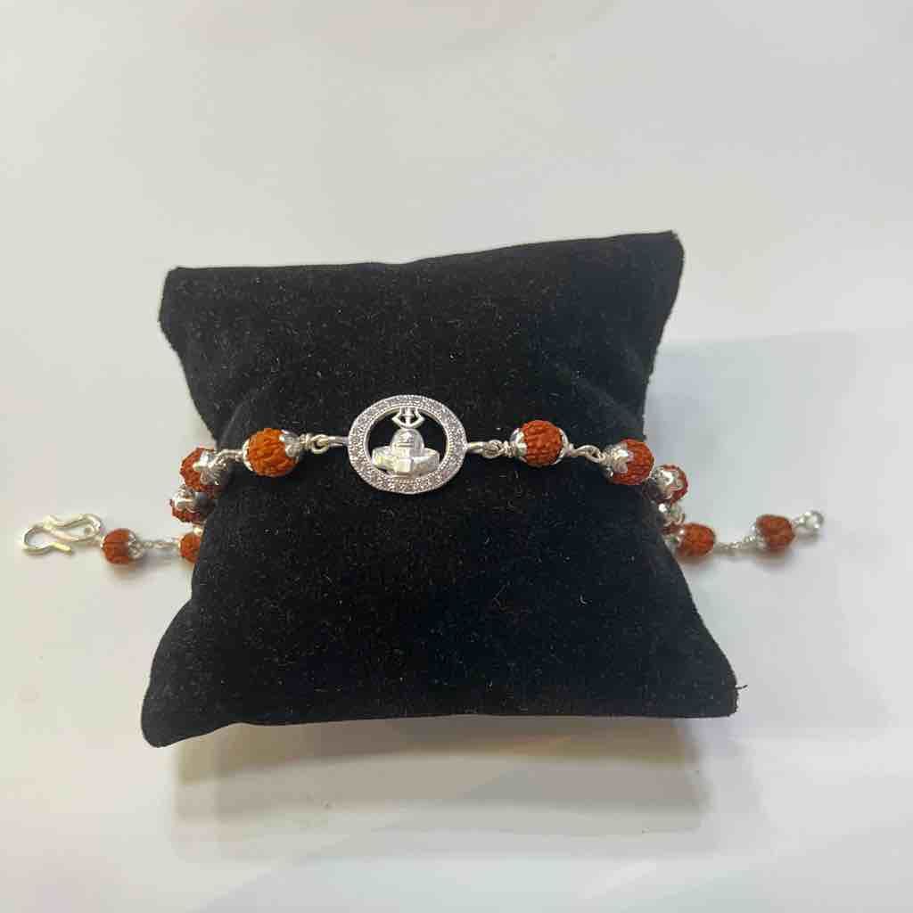 925 silver shivling design rakhi