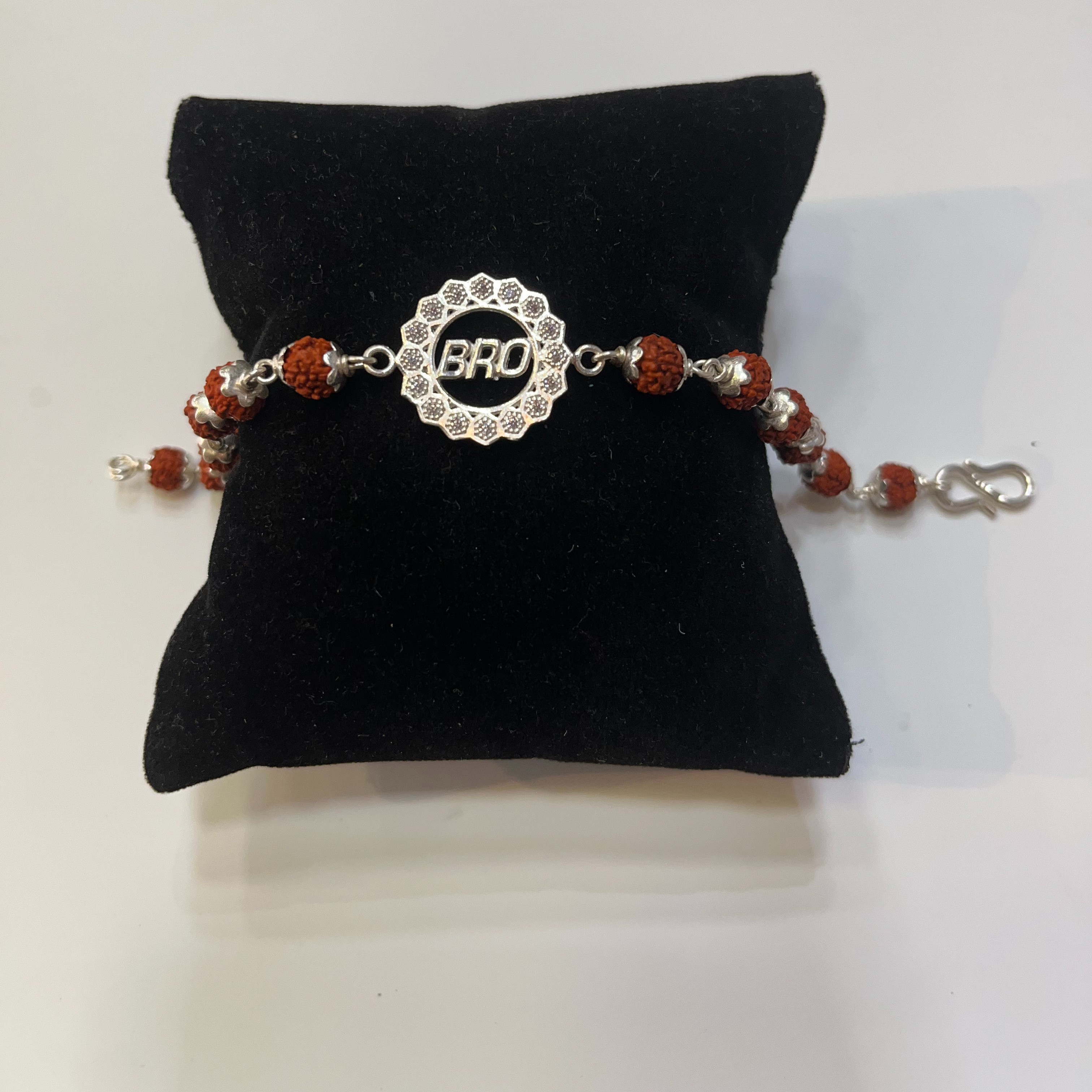 925 silver rudraksha bro rakhi