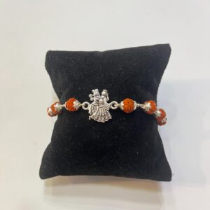 925 silver radha krishna design rakhi