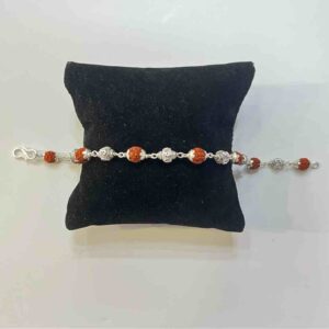 925 silver 1*1 rudraksh design rakhi