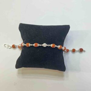 925 silver om beads rudraksh rakhi