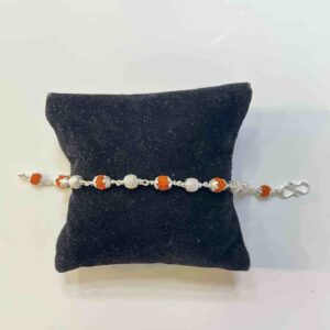 925 silver Vertical ball with rudraksh rakhi