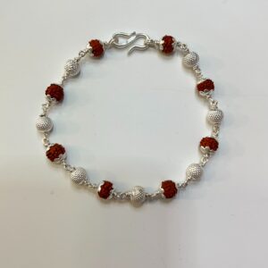 925 silver Vertical ball with rudraksh rakhi