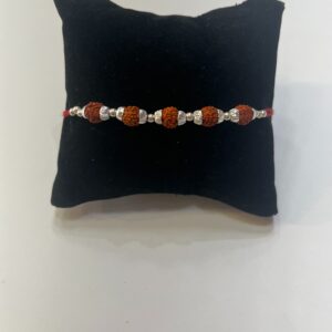 925 silver fancy five rudraksh rakhi