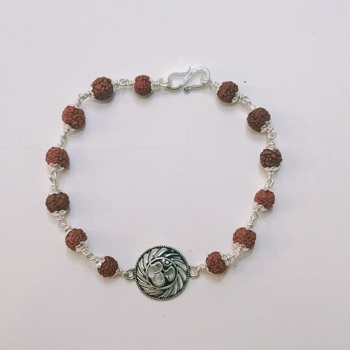 925 Silver Om Casting Rudrax Rakhi