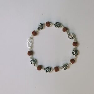 925 Silver Rudraksh Om Casting Rakhi