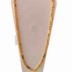 1gm Gold Plated Navabi (Biscuit) Fancy Design Chain