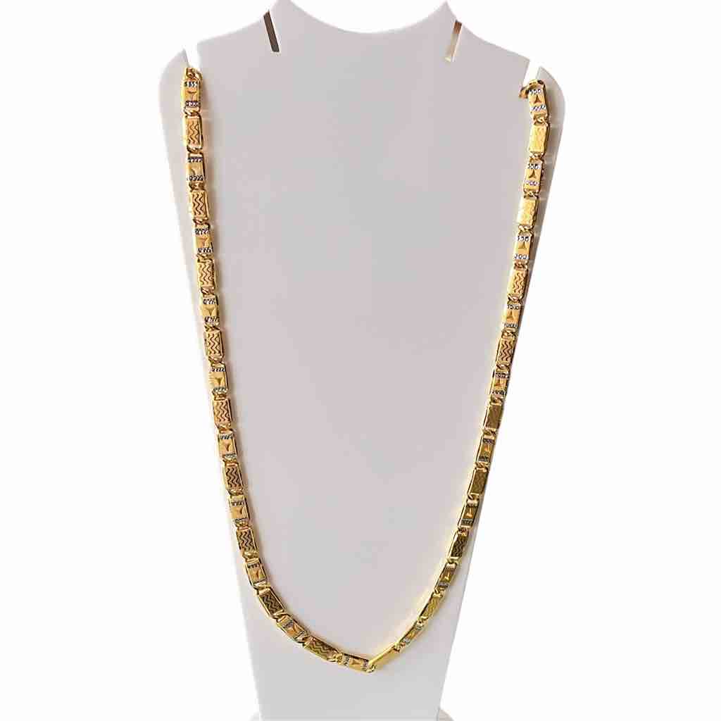 1gm Gold Plated Navabi Platinum Design Chain