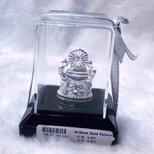 Silver plated antique ganeshji