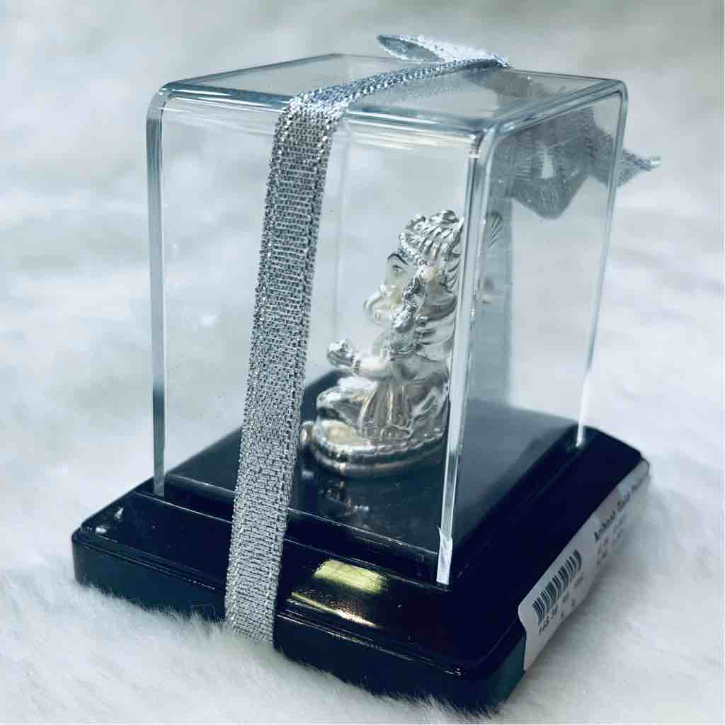 Silver plated antique ganeshji