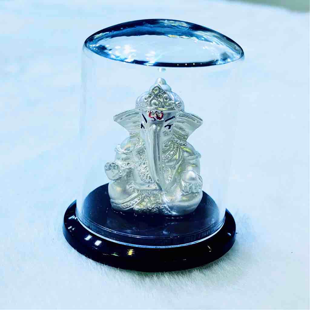 Silver plated antique ganeshji idols