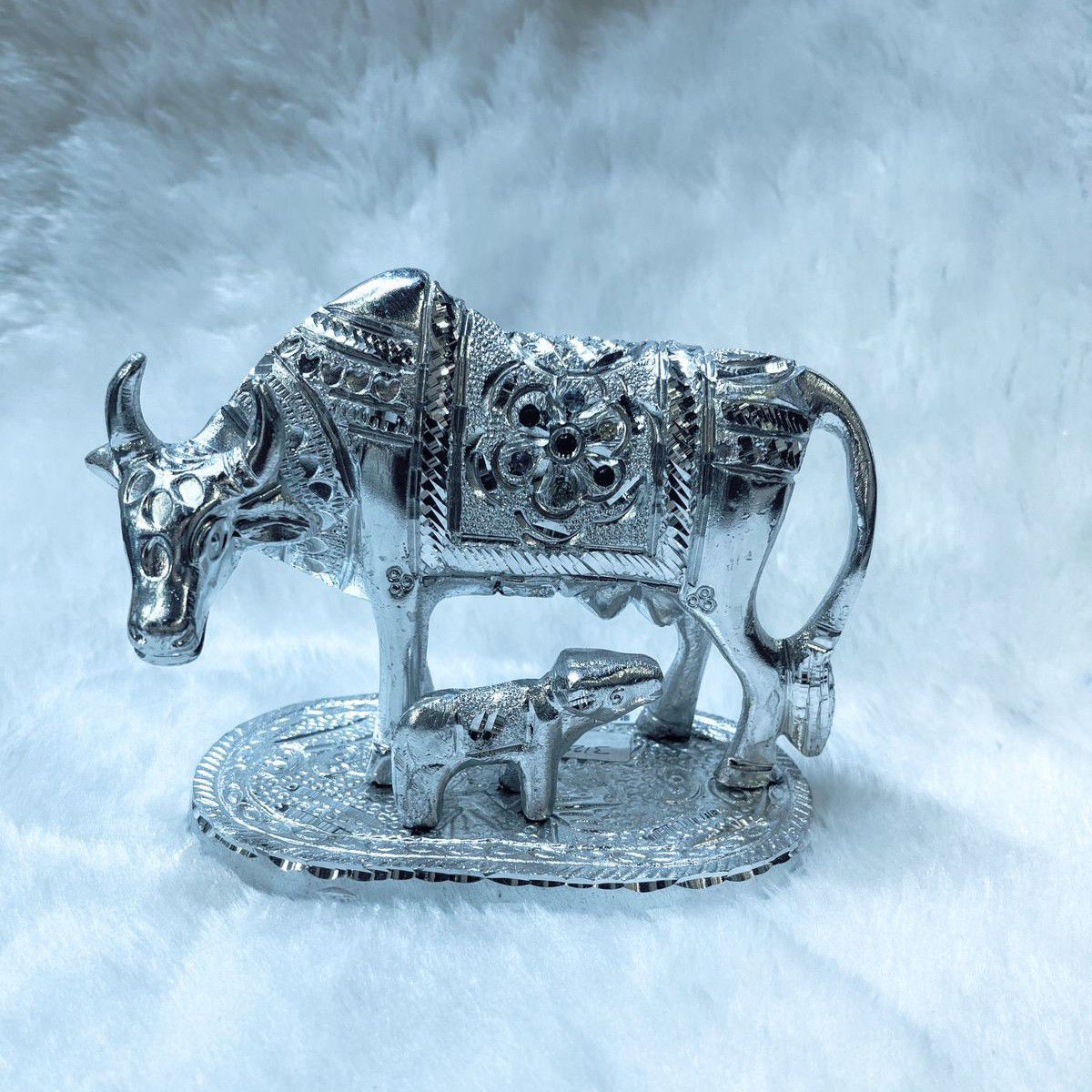 Silver Plated Kamdhenu Cow