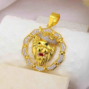 916 gold lion design gants heavy weight pendant
