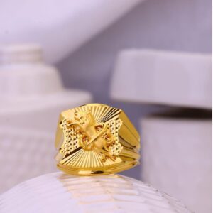 22k gold lion gents fancy ring classic design